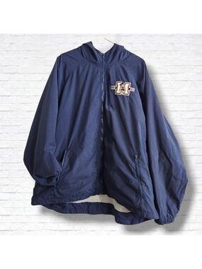 Vintage Disneyland Resort 1928 Mickey Mouse Blue Hooded Lined Jacket Size XL